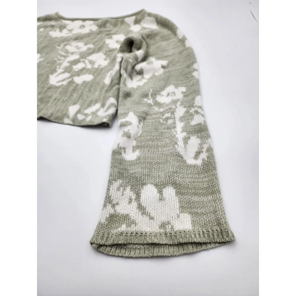 WILLOW ROOT‎ WOMENS KNIT CROPPED SWEAT XS FLORAL CROPPED